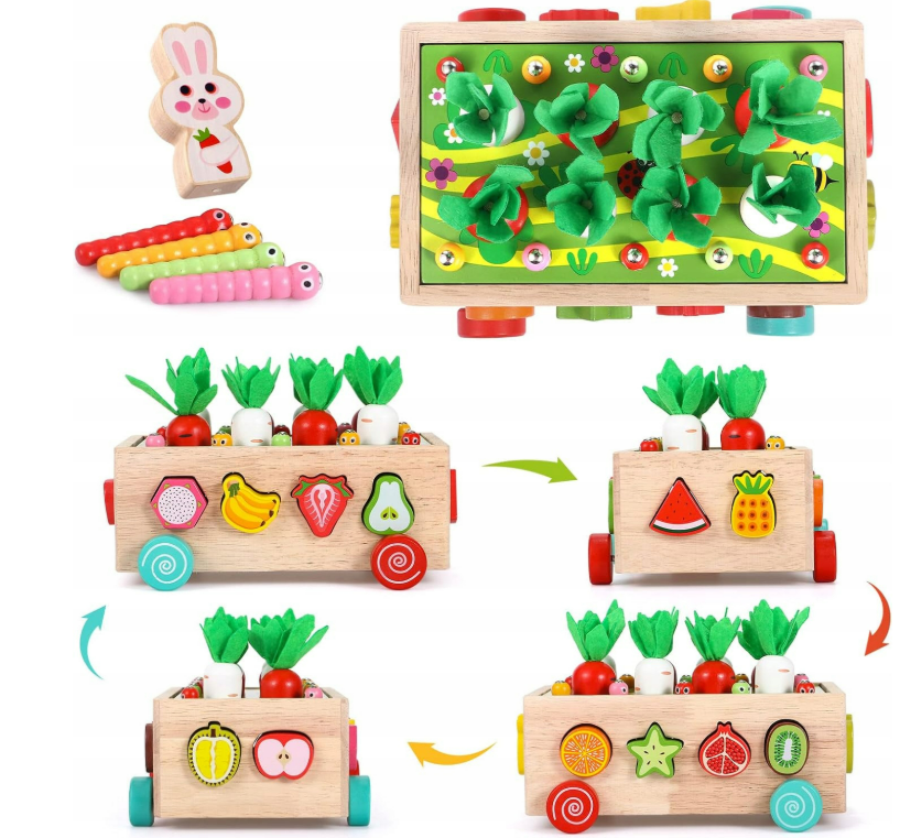prezent na dzien dziecka dla 2 latki sorter warzywa montessori